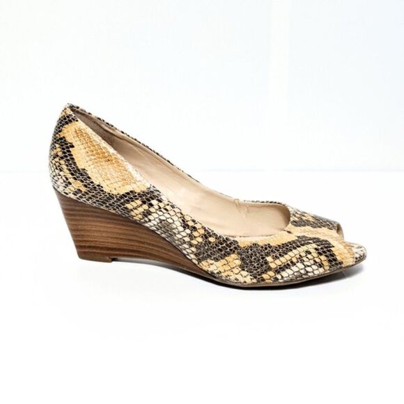 FRANCO SARTO Vaya Snake Faux Leather Wedges 6.5 - Picture 1 of 10